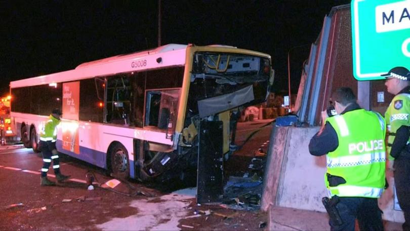 The bus driver was taken to Princess Alexandra Hospital with serious injuries.