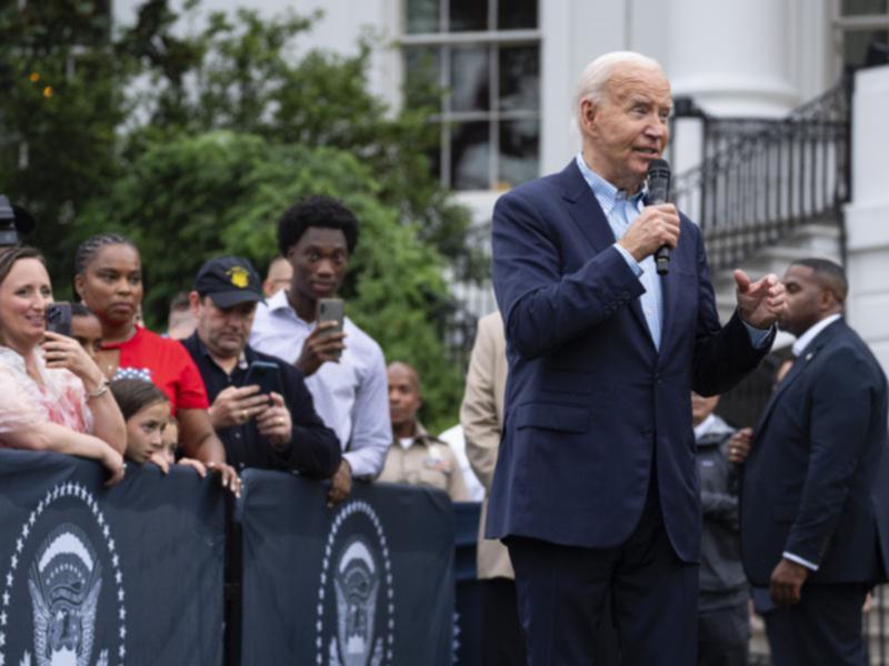 President Joe Biden at Fourth of July ceremonies at the White House