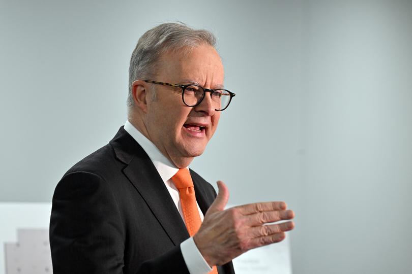 Prime Minister Anthony Albanese at a press conference after visiting an urgent care clinic in Queanbeyan, Friday, July 5, 2024. (AAP Image/Mick Tsikas) NO ARCHIVING