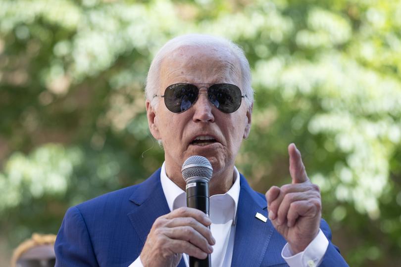 President Joe Biden speaks during a campaign event in Lawnton, Pa., on Sunday, July 7, 2024. 