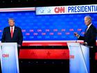 US President Joe Biden and former US President and Republican presidential candidate Donald Trump participate in the first presidential debate.