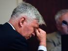 Alec Baldwin listens to testimony during a pretrial hearing at the First Judicial District Courthouse in New Mexico.