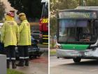 A woman has been rushed to hospital this morning after a head on collision with a bus in Perth's southeast.