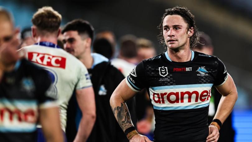 Cronulla's Nicho Hynes has been ruled out for about eight weeks with an ankle injury. (Mark Evans/AAP PHOTOS)