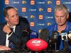 Don Pyke and Adam Simpson face the media after the club sacked Simpson.