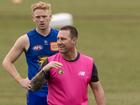 Jarrad Schofield, pictured at West Coast Eagles training after it was revealed Adam Simpson was revealed to be departing the top job.