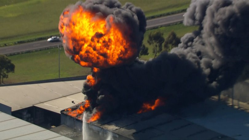 The blaze raged for about four hours.