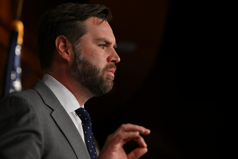 Sen. J.D. Vance (R-Ohio) speaks during a news conference on border security at the Capitol in May. 