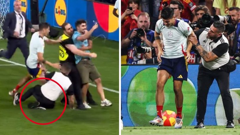 Alvaro Morata was injured by a security guard during the post-match celebrations. 