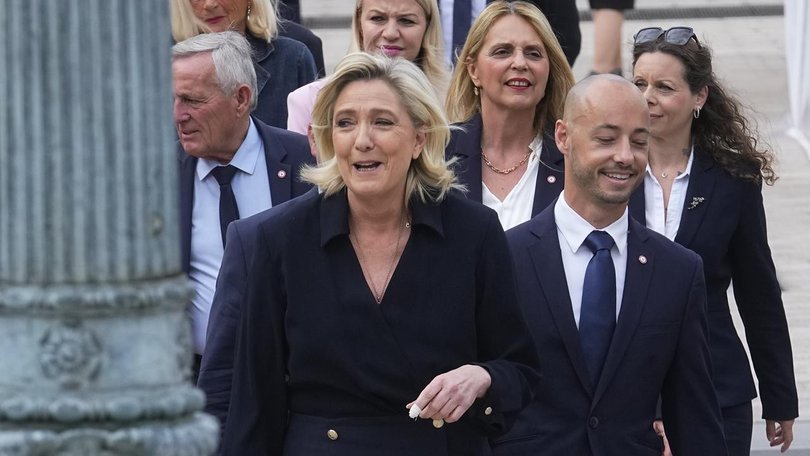 "We find ourselves in a quagmire," far-right leader Marine Le Pen said as she arrived at parliament. (AP PHOTO)