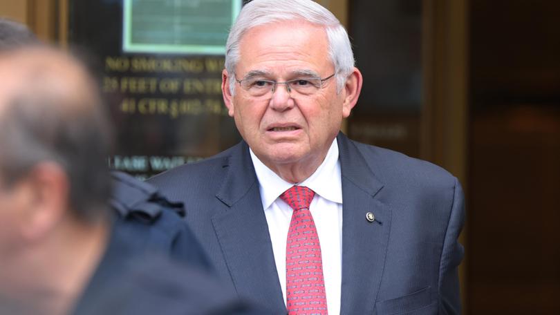 Democrat Senator Bob Menendez  leaves Manhattan Federal Court.