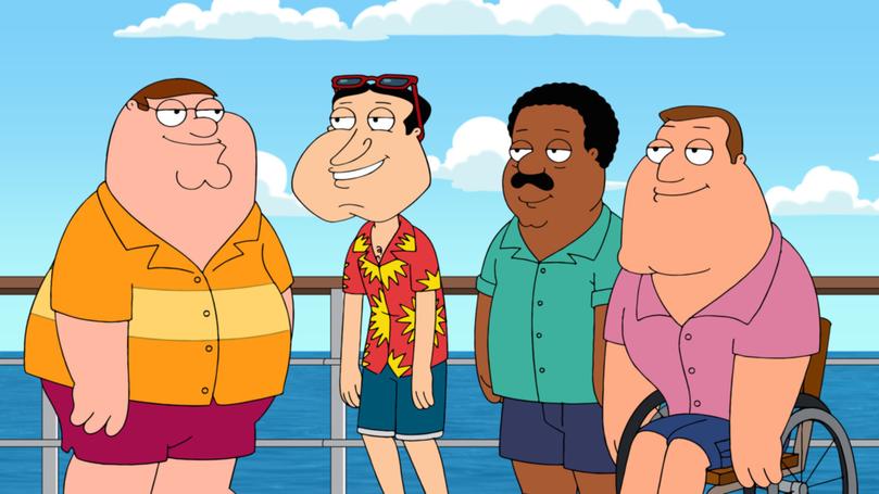 Patrick Warburton voices Joe (right) in Family Guy.