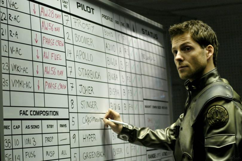 Jamie Bamber in Battlestar Galactica.