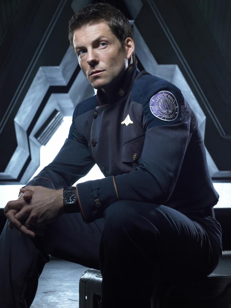 BATTLESTAR GALACTICA -- Season 3 -- Pictured: Jamie Bamber as Captain Lee "Apollo" Adama -- (Photo by: Justin Stephens/Syfy/NBCU Photo Bank via Getty Images)