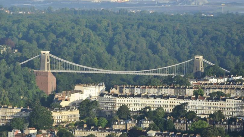 The bodies of two men have been found in suitcases left on the UK's Clifton Suspension Bridge. (AP PHOTO)