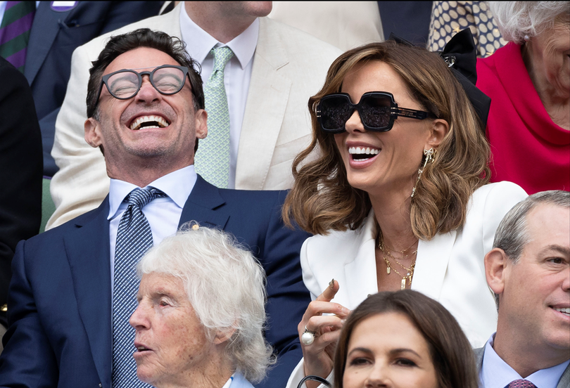 Actor Hugh Jackman was caught putting on a flirty display with Hollywood actress Kate Beckinsale in the Royal Box in Wimbledon. 