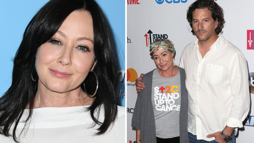 Shannen Doherty, left, and with her ex-husband Kurt Iswarienko.