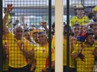 The disorder around the Copa America final led police to lock stadium gates leaving fans outside.