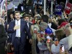 epa11480613 Republican Senator from Ohio JD Vance (L) arrives to accept his vice presidential nomination on the opening day of the Republican National Convention (RNC) in the Fiserv Forum in Milwaukee, Wisconsin, USA, 15 July 2024. The convention comes just a few days after a 20-year-old Pennsylvania man attempted to assassinate former president and current Republic presidential nominee Donald Trump. The RNC is being held 15 to 18 July 2024 and is where delegates from the Republican Party select their nominees for president and vice president in the 2024 US presidential election. EPA/ALLISON DINNER EPA-EFE/ALLISON DINNER