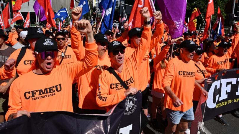 It could take months to determine if misconduct claims in the CFMEU meet the criminal threshold. (Darren England/AAP PHOTOS)