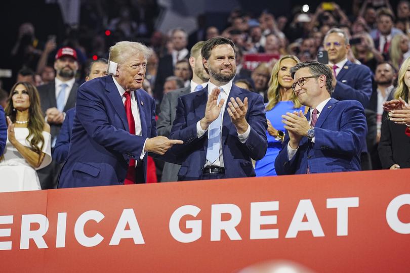 Trump makes an appearance at Fiserv Forum on Monday, is applauded on arriving at the convention. 