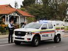 Police at the scene of the crime scene on Canning Highway.