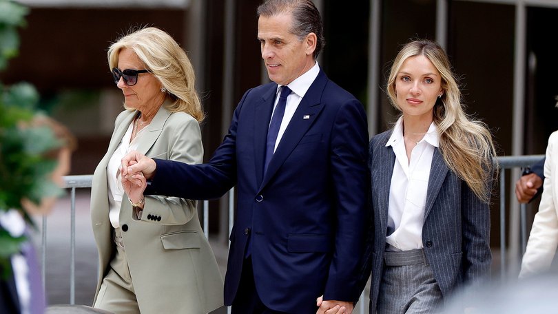 First lady Jill Biden, Hunter Biden and his wife Melissa Cohen Biden, leave court after his conviction on felony gun charges in June. 