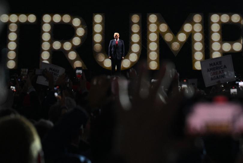 Republican presidential nominee and former U.S. President Donald Trump takes the stage on Day 4 of the Republican National Convention (RNC), at the Fiserv Forum in Milwaukee, Wisconsin, U.S., July 18, 2024. REUTERS/Callaghan O'hare