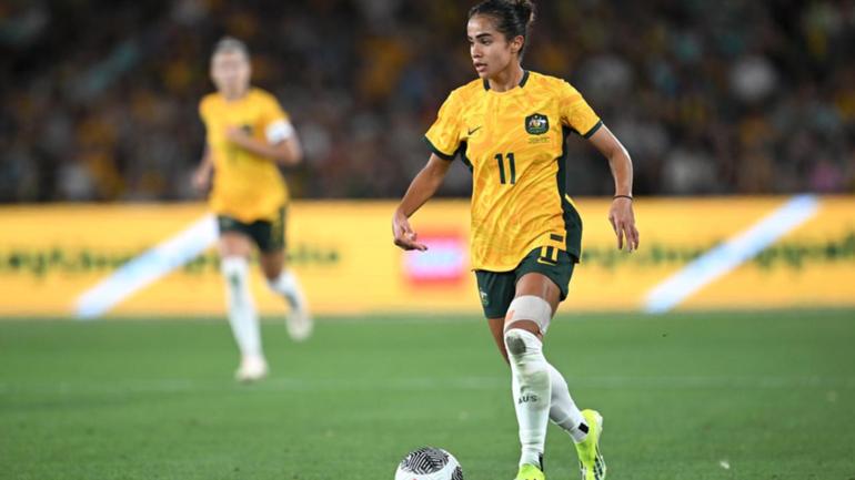 Young Mary Fowler is ready to step up for the Matildas at the Olympic Games in Paris. (Joel Carrett/AAP PHOTOS)