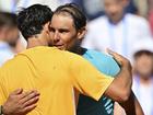 Rafael Nadal (right) had his serve broken five times by Portugal's Nuno Borges in the Swedish final. (AP PHOTO)