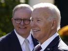 Anthony Albanese has thanked Joe Biden for his leadership after he withdrew his re-election bid. (EPA PHOTO)