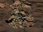 NASA's Curiosity Mars rover viewed these yellow crystals of elemental sulfur using its Mast Camera.