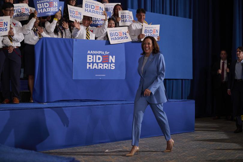 Vice President Kamala Harris arrives to speak during a campaign event in Las Vegas this month. 