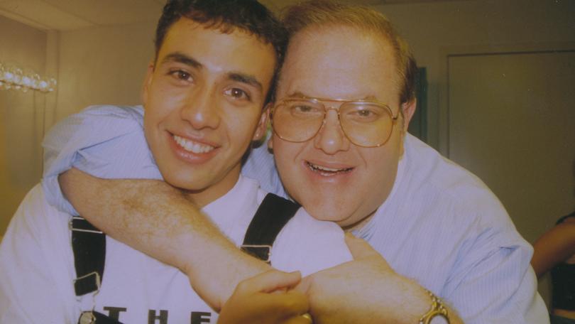 Dirty Pop: The Boy Band Scam. (L to R): Howie Dorough and Lou Pearlman in Dirty Pop: The Boy Band Scam. Cr. Courtesy of Netflix  2024