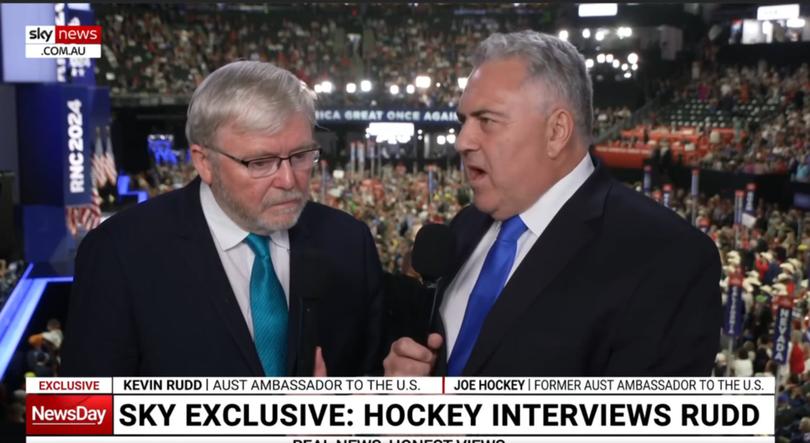 Joe Hockey interviews Kevin Rudd at the Republican convention