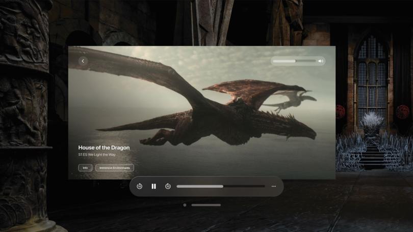 House of the Dragon on Apple VisionPro