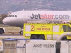 Fire crews met a Jetstar flight on the tarmac following a mechanical issue.