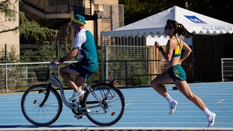 Australian middle-distance runner Catriona Bisset trains in Montpellier. 