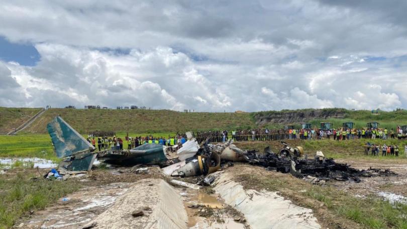 The pilot was the lone survivor after a passenger plane crashed during take-off in Kathmandu. (EPA PHOTO)