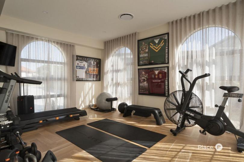 The property also includes the NRL veteran's home gym.