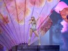 Taylor Swift performs on stage during the The Eras Tour at Wembley Stadium.