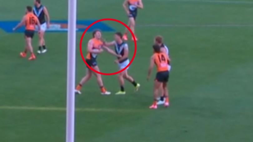 Zak Butters was banned for his strike on Green but the AFL tribunal threw out the charge.