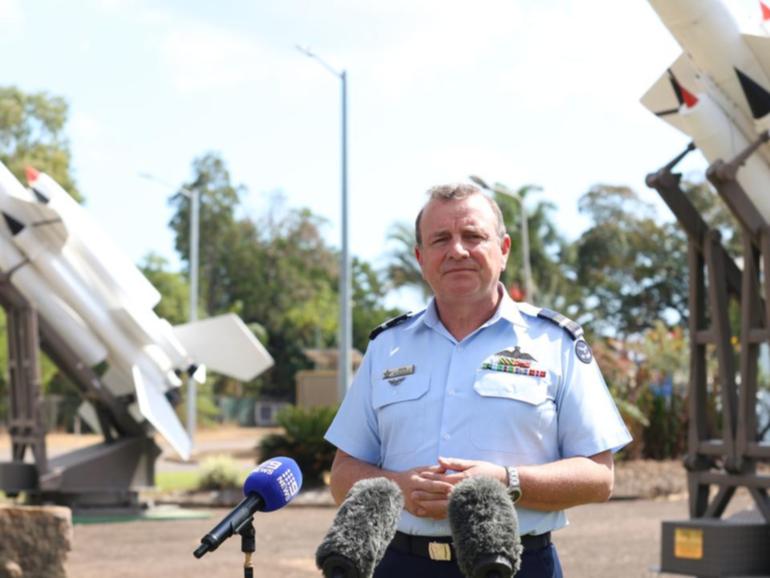 Air Commodore Pete Robinson says the fighter crash did not involve any other planes. ((A)manda Parkinson/AAP PHOTOS)