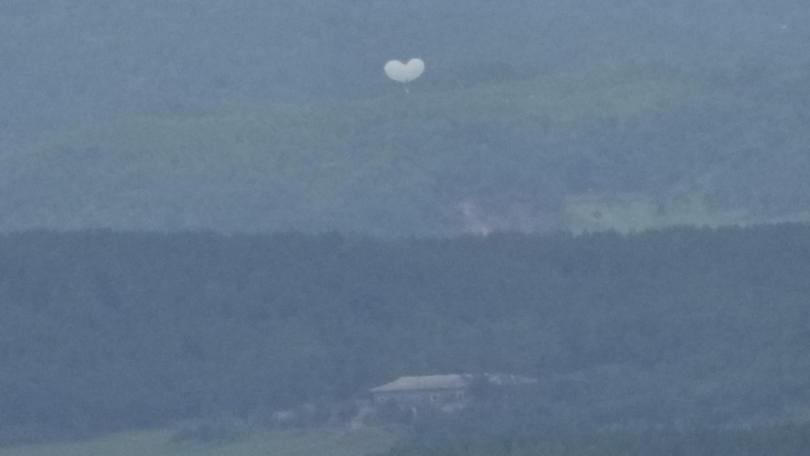 South Korea's military said some rubbish balloons had timed poppers that could cause fires. (AP PHOTO)