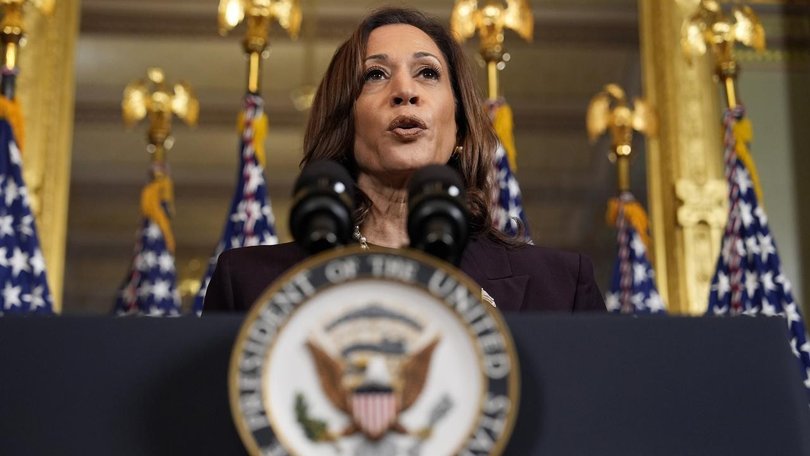 "Ours is a fight for the future," US presidential hopeful Kamala Harris says. (AP PHOTO)