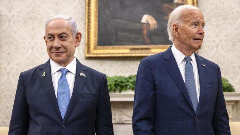 US President Joe Biden pressed Israeli counterpart Benjamin Netanyahu for a Gaza ceasefire. (EPA PHOTO)