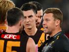 Hawthorn coach Sam Mitchell has been working extra hard to keep his in-form Hawks grounded. (Morgan Hancock/AAP PHOTOS)