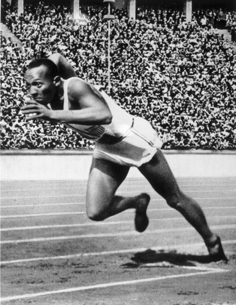 Jesse Owens in action at the 1936 Games in Berlin.