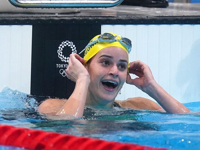 Kaylee McKeown after winning the women's 100m backstroke.