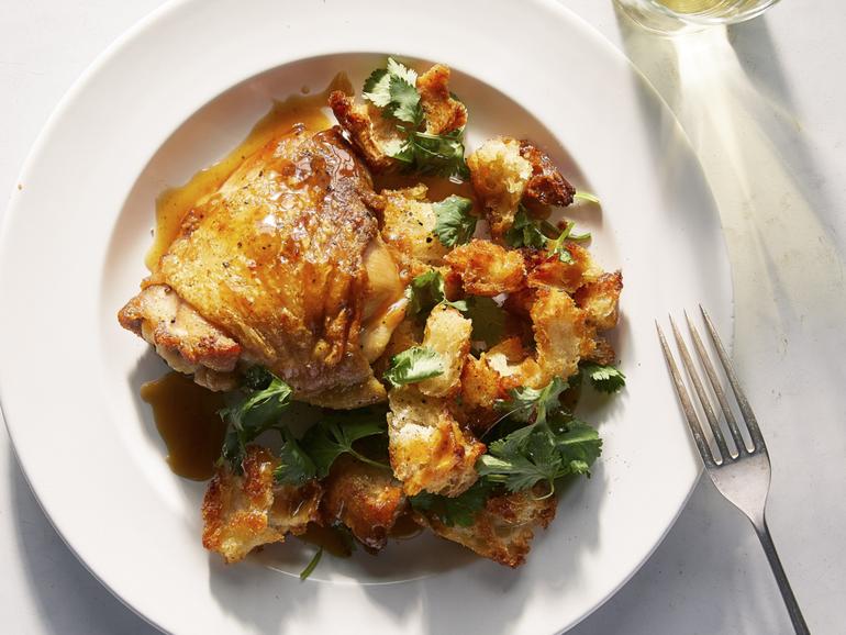 Roasted Chicken With Fish-Sauce Butter. (Christopher Simpson/The New York Times; Food Stylist: Simon Andrews)